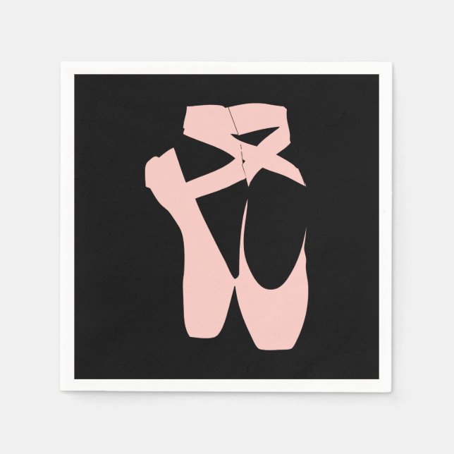Pink ballet shoes ballet dancer napkins (Front)