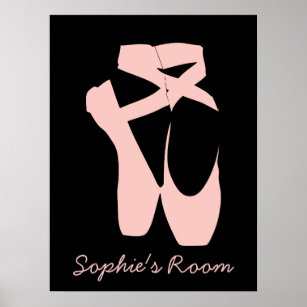 Pink ballet shoes ballet dancer poster