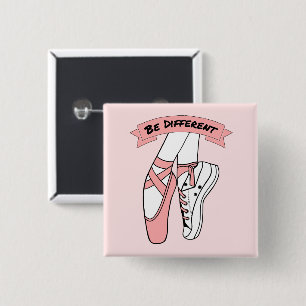 Pink Ballet Shoes Button