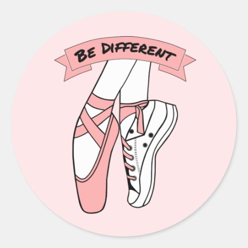Pink Ballet Shoes Classic Round Sticker