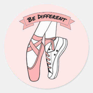 Pink Ballet Shoes Classic Round Sticker