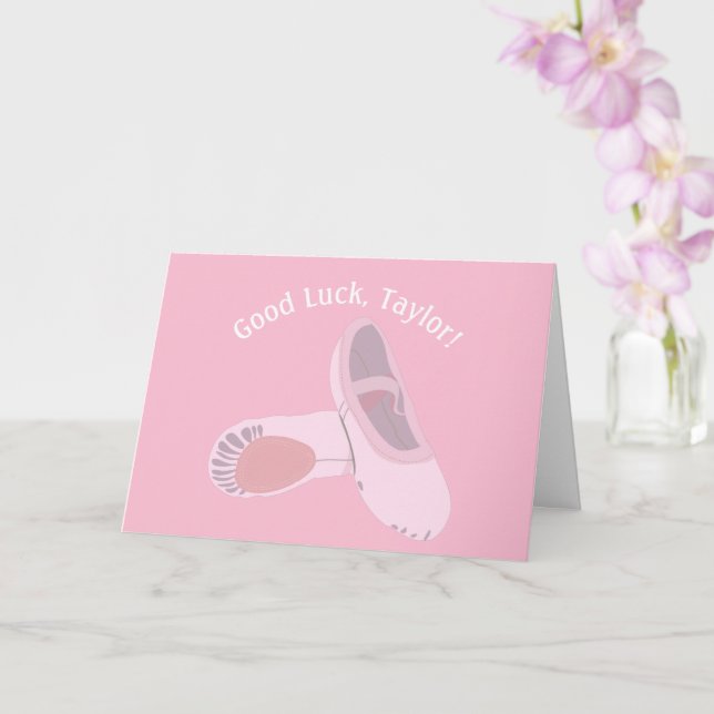 Pink Ballet Shoes Dance Recital Good Luck Card (Orchid)