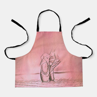 Pink Ballet Shoes Elegant Dancer Apron