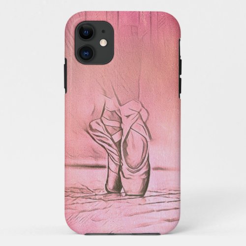 Pink Ballet Shoes on Pointe iPhone 11 Case