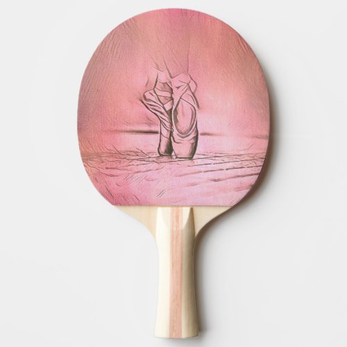 Pink Ballet Shoes on Pointe Dancing Girl Ping Pong Paddle