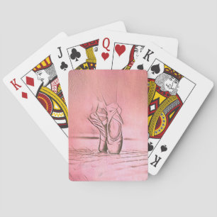 Pink Ballet Shoes on Pointe Dancing Girl Poker Cards