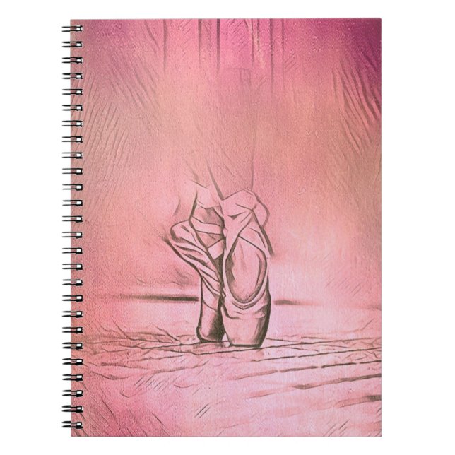 Pink Ballet Shoes on Pointe Notebook (Front)
