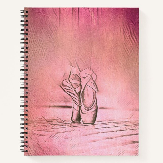 Pink Ballet Shoes on Pointe Notebook (Front)
