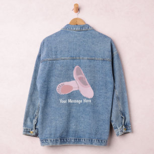 Pink Ballet Shoes Personalized Message Denim Jacket