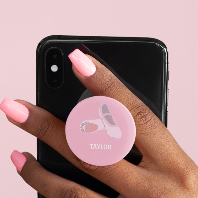 Pink Ballet Shoes Personalized PopSocket (Creator Uploaded)