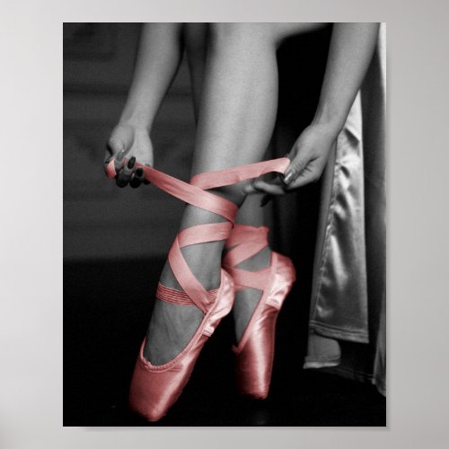 Pink Ballet Shoes Poster