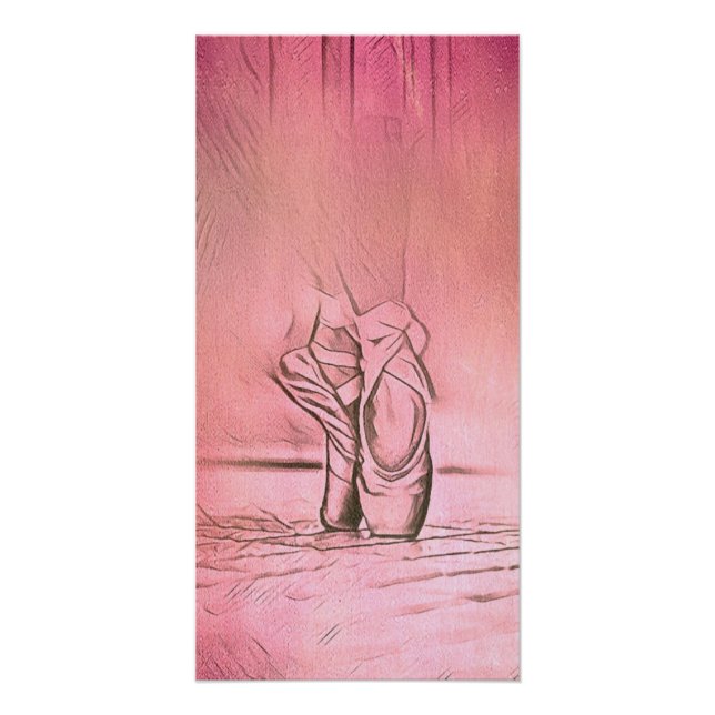 Pink Ballet Shoes Pretty Dancer Feet Glossy Poster (Front)