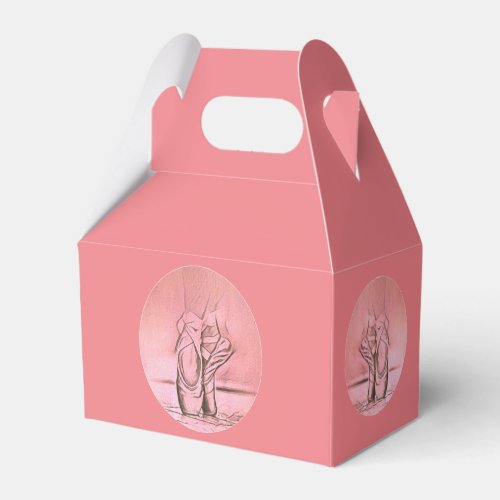 Pink Ballet Shoes Repeat Pattern Ballerina Party Favor Boxes