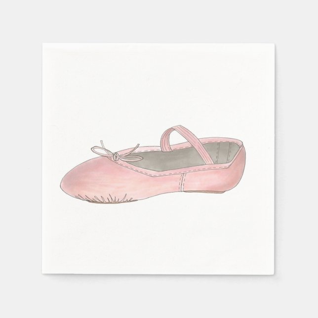 Pink Ballet Shoes Slippers Ballerina Dance Class Napkins (Front)