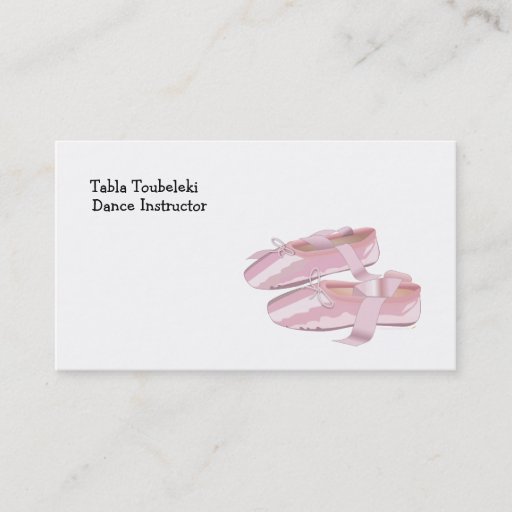Customizable Pink Ballet Shoes Slippers Business Card Templates