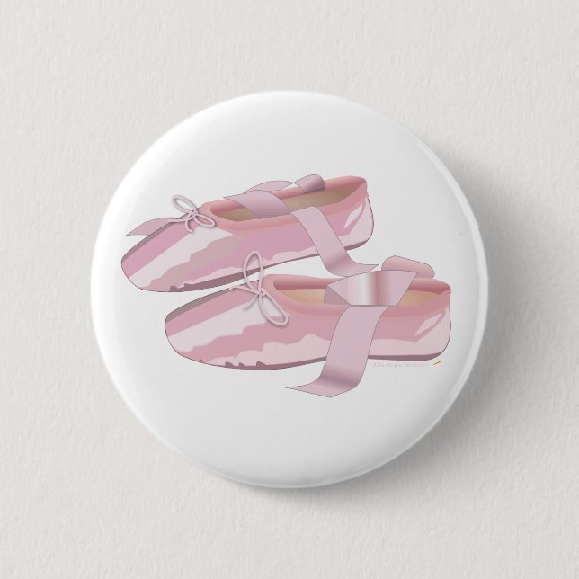 Pink Ballet Shoes Slippers Button (Front)