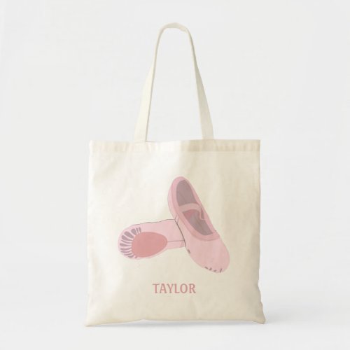 Pink Ballet Shoes Slippers Personalized Tote Bag