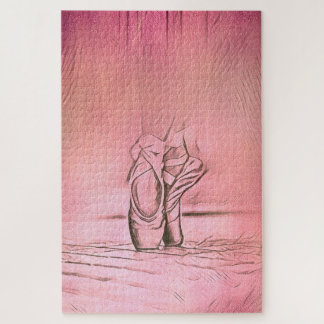 Pink Ballet Shoes Sophisticated Ballerina Jigsaw Puzzle