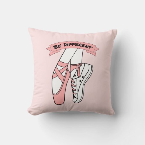 Pink Ballet Shoes Throw Pillow