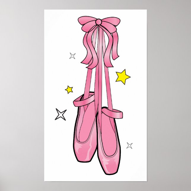Pink Ballet Shoes Tied Together with a Bow Poster (Front)