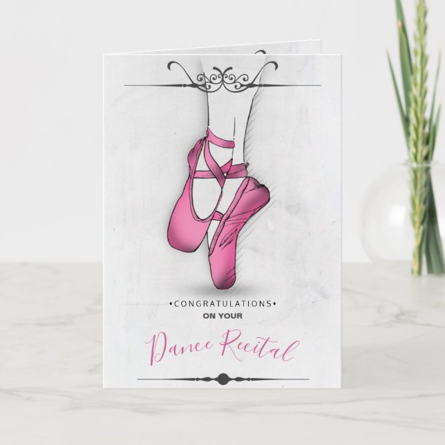 Pink Ballet Slipper Card (Front)