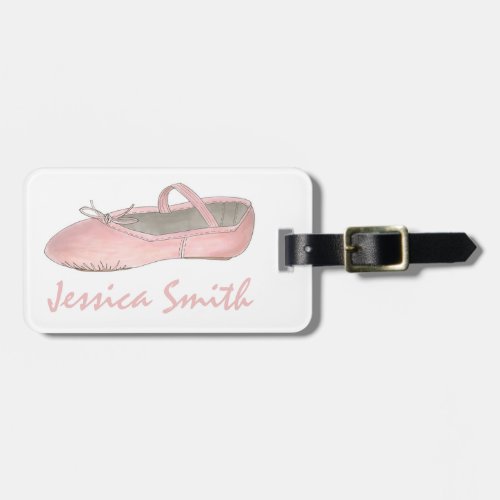 Pink Ballet Slipper Dance Ballerina Shoe Ballerina Luggage Tag