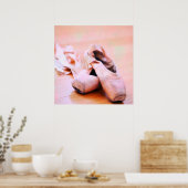 Pink Ballet Slipper Pointe Shoes Dance Template Poster | Zazzle