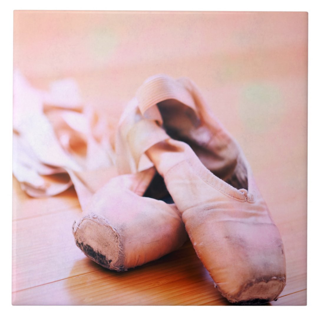 Pink Ballet Slipper Pointe Shoes Dance Template Tile Zazzle