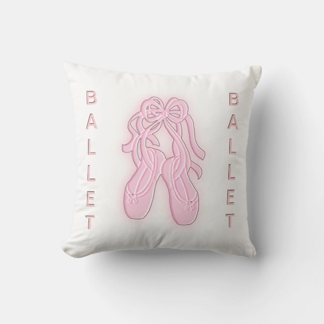 Pink Ballet Slippers American Mojo Pillow (Front)
