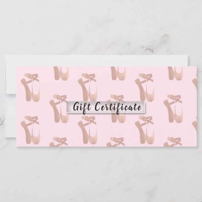Pink Ballet Slippers Ballerina Gift Certificate (Front)