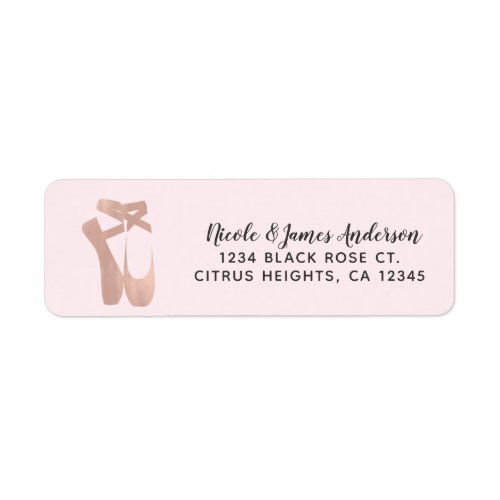 Pink Ballet Slippers Ballerina Rose Gold Dance Label