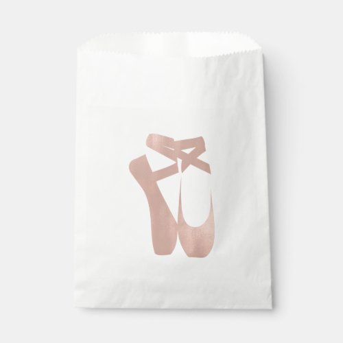 Pink Ballet Slippers Ballerina Rose Gold Party Favor Bag