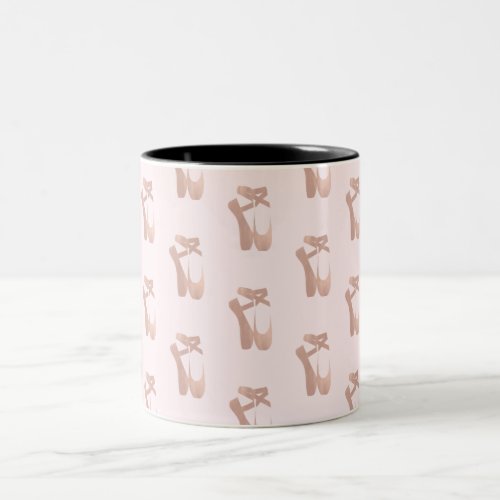 Pink Ballet Slippers Ballerina Rose Gold Two_Tone Coffee Mug