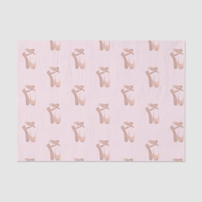 Pink Ballet Slippers Ballerina Rose Party Tissue Paper (Front)