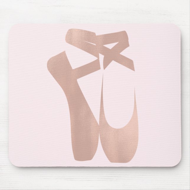 Pink Ballet Slippers Ballerina Rose Personalized Mouse Pad (Front)
