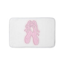 Pink Ballet Slippers Bathroom Mat