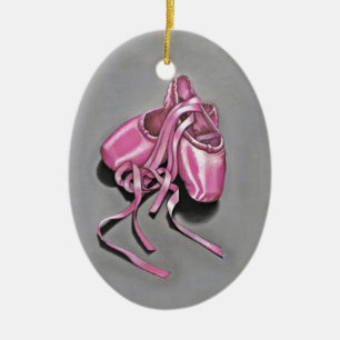 Pink Ballet Slippers Ceramic Ornament