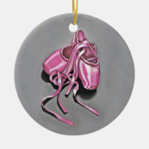 Pink Ballet Slippers Ceramic Ornament