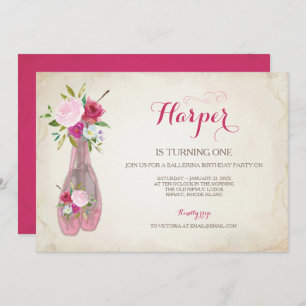 Pink Ballet Slippers Invitation