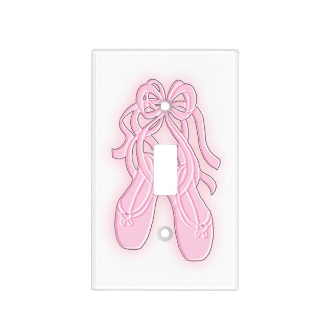 Pink Ballet Slippers Light Switch Cover (Front)