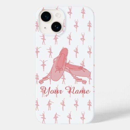 Pink Ballet Slippers Personalized Ballerina Case_Mate iPhone 14 Case