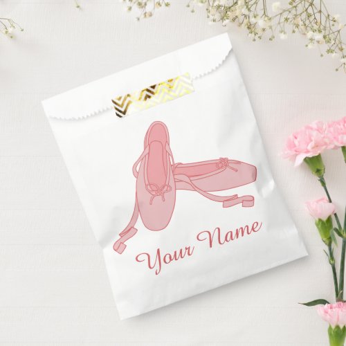 Pink Ballet Slippers Personalized Ballerina Favor Bag