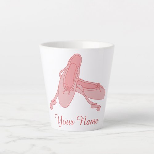 Pink Ballet Slippers Personalized Ballerina Latte Mug