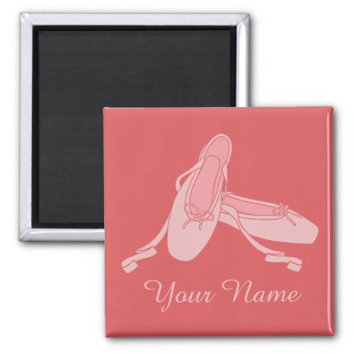 Pink Ballet Slippers Personalized Ballerina Magnet