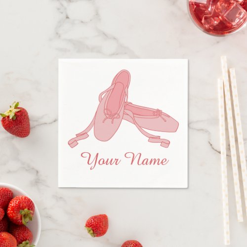 Pink Ballet Slippers Personalized Ballerina Napkins