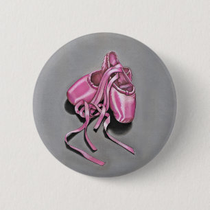 Pink Ballet Slippers Pinback Button