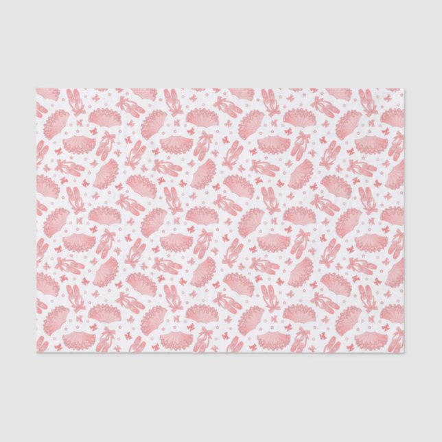 Pink Ballet Star Pattern Tissue Paper (Front)