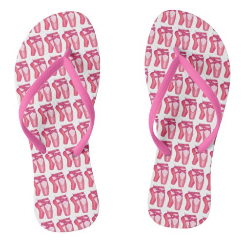 Pink Ballet Toe Shoes Ballerina Dance Flip Flops