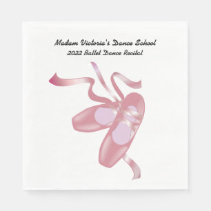 Pink Ballet Toe Shoes Dance Reception Napkins