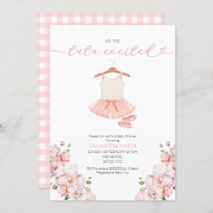 Pink Ballet Tutu Excited Baby Shower invitation